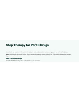 Step Therapy for Part B Drugs