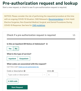 Prior Authorization Request and Lookup