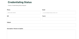 Credentialing status request