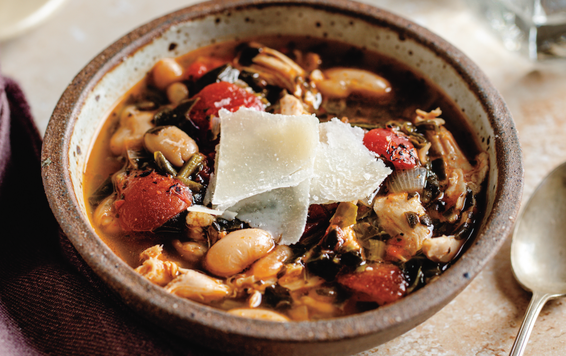 Tomato, Spinach, Cannellini Bean, and Chicken Soup Recipe